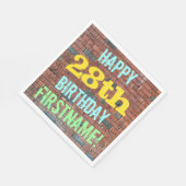 Brick Wall Graffiti Inspiriert 28. Geburtstag + Na Serviette (Ecke)
