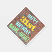 Brick Wall Graffiti Inspiriert 31. Geburtstag + Na Serviette (Ecke)