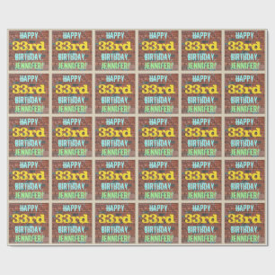 Brick Wall Graffiti Inspiriert 33. Geburtstag + Na Geschenkpapier