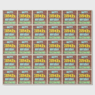 Brick Wall Graffiti Inspiriert 35. Geburtstag + Na Geschenkpapier