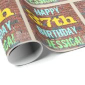 Brick Wall Graffiti Inspiriert 37. Geburtstag + Na Geschenkpapier (Rolleneckpunkt)