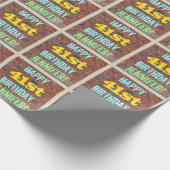 Brick Wall Graffiti Inspiriert 41. Geburtstag + Na Geschenkpapier (Ecke)