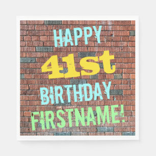 Brick Wall Graffiti Inspiriert 41. Geburtstag + Na Serviette