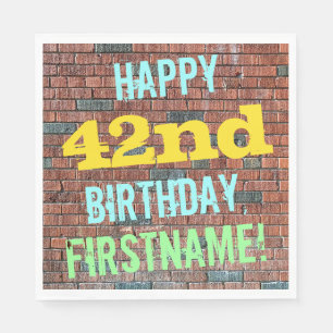 Brick Wall Graffiti Inspiriert 42. Geburtstag + Na Serviette