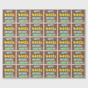 Brick Wall Graffiti Inspiriert 44. Geburtstag + Na Geschenkpapier