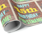Brick Wall Graffiti Inspiriert 45. Geburtstag + Na Geschenkpapier (Rolleneckpunkt)