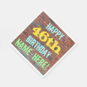 Brick Wall Graffiti Inspiriert 46. Geburtstag + Na Serviette (Ecke)