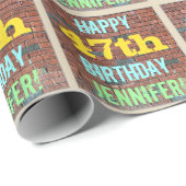 Brick Wall Graffiti Inspiriert 47. Geburtstag + Na Geschenkpapier (Rolleneckpunkt)