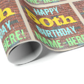 Brick Wall Graffiti Inspiriert 50. Geburtstag + Na Geschenkpapier (Rolleneckpunkt)
