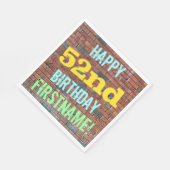 Brick Wall Graffiti Inspiriert 52. Geburtstag + Na Serviette (Ecke)