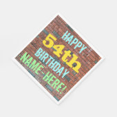 Brick Wall Graffiti Inspiriert 54. Geburtstag + Na Serviette (Ecke)