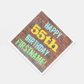 Brick Wall Graffiti Inspiriert 55. Geburtstag + Na Serviette (Ecke)
