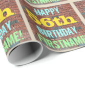 Brick Wall Graffiti Inspiriert 56. Geburtstag + Na Geschenkpapier (Rolleneckpunkt)