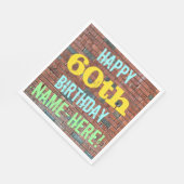 Brick Wall Graffiti Inspiriert 60. Geburtstag + Na Serviette (Ecke)