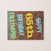Brick Wall Graffiti Inspiriert 65. Geburtstag + Na Puzzle (Horizontal)
