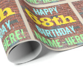 Brick Wall Graffiti Inspiriert 68. Geburtstag + Na Geschenkpapier (Rolleneckpunkt)