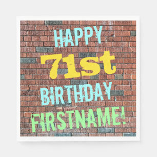 Brick Wall Graffiti Inspiriert 71. Geburtstag + Na Serviette