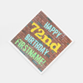 Brick Wall Graffiti Inspiriert 72. Geburtstag + Na Serviette (Ecke)