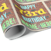 Brick Wall Graffiti Inspiriert 73. Geburtstag + Na Geschenkpapier (Rolleneckpunkt)