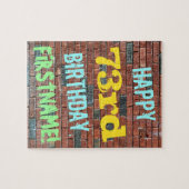Brick Wall Graffiti Inspiriert 73. Geburtstag + Na Puzzle (Horizontal)
