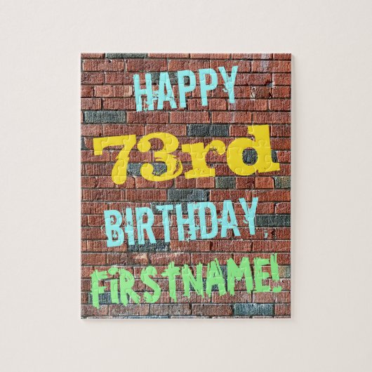 Brick Wall Graffiti Inspiriert 73. Geburtstag + Na Puzzle (Vertikal)