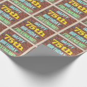 Brick Wall Graffiti Inspiriert 75. Geburtstag + Na Geschenkpapier (Ecke)