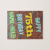 Brick Wall Graffiti Inspiriert 75. Geburtstag + Na Puzzle (Horizontal)