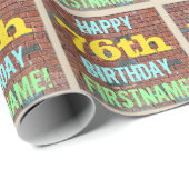 Brick Wall Graffiti Inspiriert 76. Geburtstag + Na Geschenkpapier (Rolleneckpunkt)