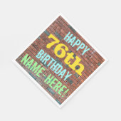Brick Wall Graffiti Inspiriert 76. Geburtstag + Na Serviette (Ecke)