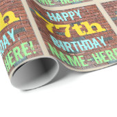 Brick Wall Graffiti Inspiriert 77. Geburtstag + Na Geschenkpapier (Rolleneckpunkt)