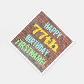 Brick Wall Graffiti Inspiriert 77. Geburtstag + Na Serviette (Ecke)