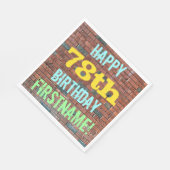 Brick Wall Graffiti Inspiriert 78. Geburtstag + Na Serviette (Ecke)