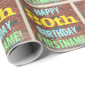 Brick Wall Graffiti Inspiriert 80. Geburtstag + Na Geschenkpapier (Rolleneckpunkt)