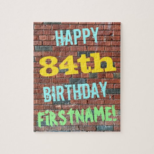 Brick Wall Graffiti Inspiriert 84. Geburtstag + Na Puzzle (Vertikal)