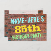 Brick Wall Graffiti Inspiriert 87. Geburtstag + Na Einladung (Vorne/Hinten)
