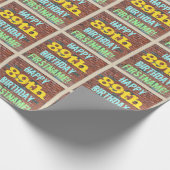 Brick Wall Graffiti Inspiriert 89. Geburtstag + Na Geschenkpapier (Ecke)