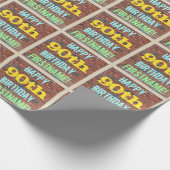 Brick Wall Graffiti Inspiriert 90. Geburtstag + Na Geschenkpapier (Ecke)