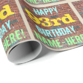 Brick Wall Graffiti Inspiriert 93. Geburtstag + Na Geschenkpapier (Rolleneckpunkt)