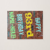 Brick Wall Graffiti Inspiriert 93. Geburtstag + Na Puzzle (Horizontal)
