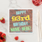 Brick Wall Graffiti Inspiriert 93. Geburtstag + Na Serviette (Beispiel)