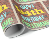 Brick Wall Graffiti Inspiriert 94. Geburtstag + Na Geschenkpapier (Rolleneckpunkt)