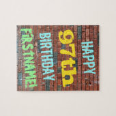 Brick Wall Graffiti Inspiriert 97. Geburtstag + Na Puzzle (Horizontal)