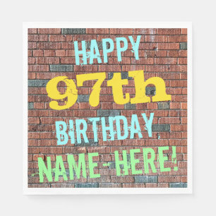 Brick Wall Graffiti Inspiriert 97. Geburtstag + Na Serviette
