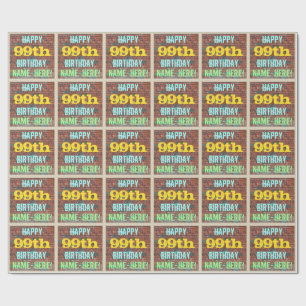 Brick Wall Graffiti Inspiriert 99. Geburtstag + Na Geschenkpapier