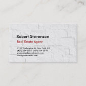 Brick Wall Gray Real Anwesen Agent Business Card Visitenkarte (Rückseite)