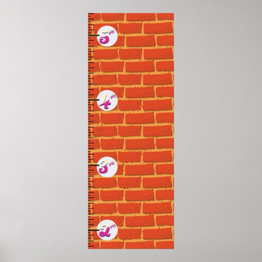 Brick Wall Growth Chart Poster (Vorne)