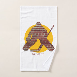 Brick Wall Hockey Goalie Badehandtuch Set