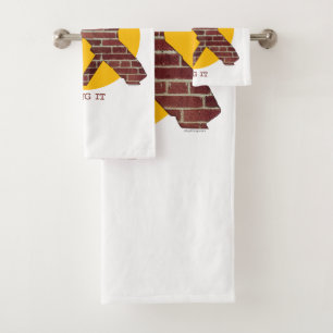 Brick Wall Hockey Goalie Badhandtuch Set