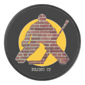 Brick Wall Hockey Goalie Eishockey Puck (Vorderseite)