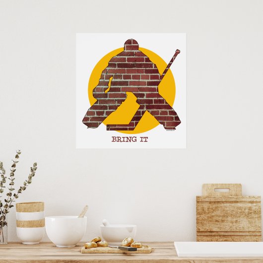 Brick Wall Hockey Goalie Poster (Küche)